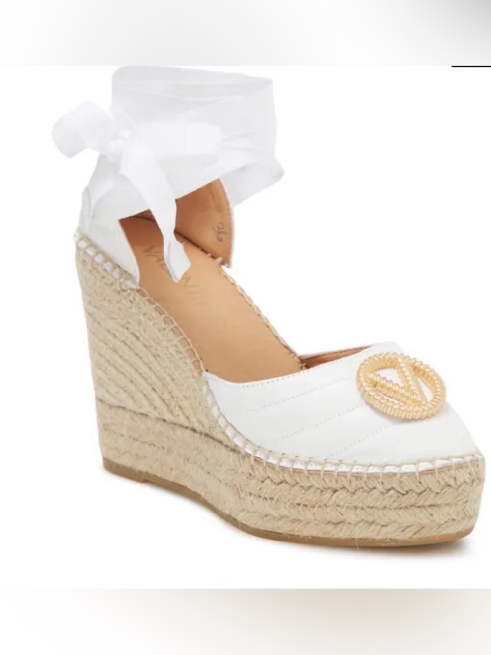 NEW! VALENTINO ROBERTA PLATFORM WEDGE ESPADRILLE SANDAL US 8